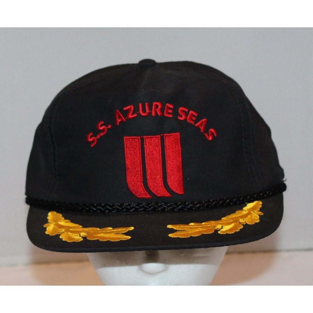 vintage SS Azure Seas baseball hat cap black scrambled eggs Taiwan souvenir